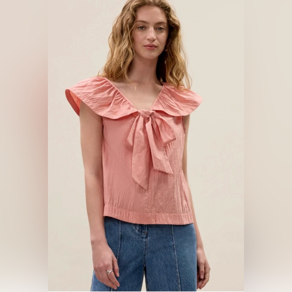 Rebecca Taylor MARIETTA CRINKLE TOP IN SORBET